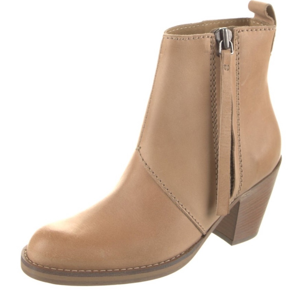 Acne Studio Pistol booties beige leather 36